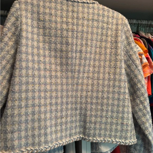 Nanette Lepore Blue and White Tweed Blazer - Picture 5 of 5